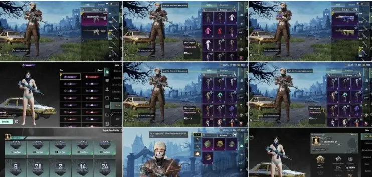 PGM499 Glacier M416 Level 1, 39 Outfit Sets, 2 Sedan Skins, 2 Buggy Skins, 4 Helmets, 6 Backpacks, Name Change Card, Many Emotes & Parachutes (G)